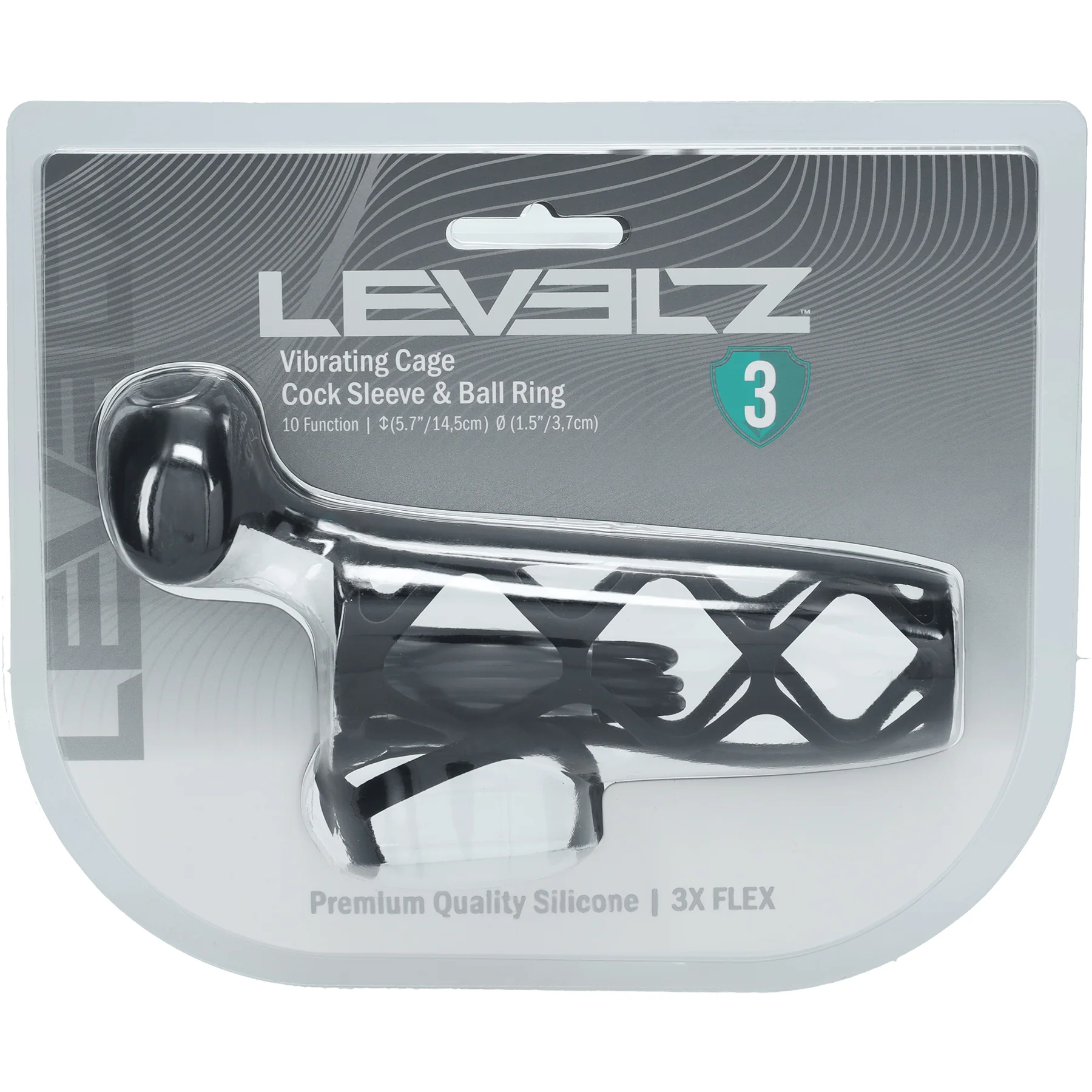 LEVELZ Vibrating Cage Silicone Cock Sleeve & Ball Ring - Image 3