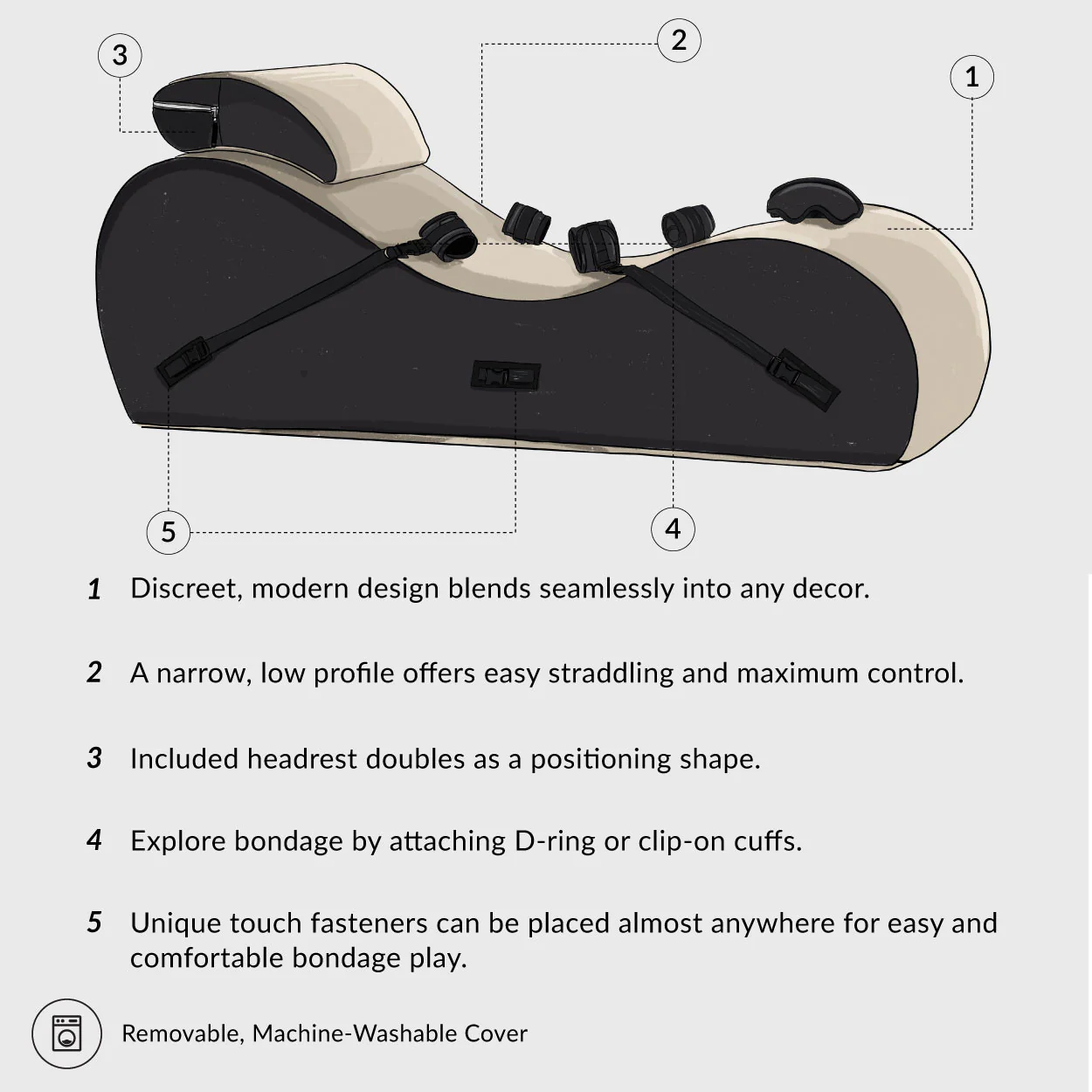 Liberator Lyza Lounger Valkyrie Edition With Microfiber Cuff Kit - Black - Image 6
