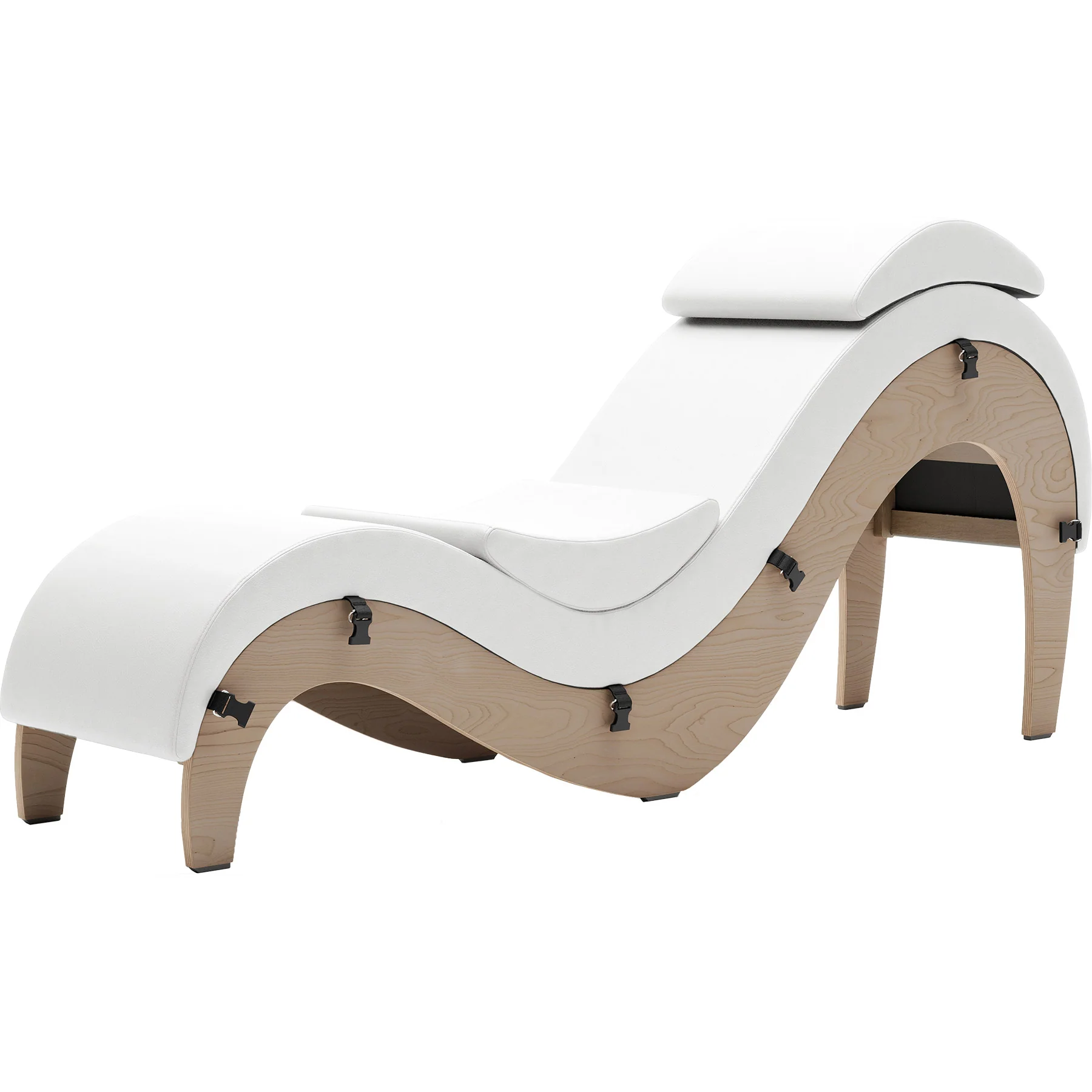 Liberator Supervio Luxury Chaise With Cuff Kit Restraints - Wood & SynLeather™ - Image 28