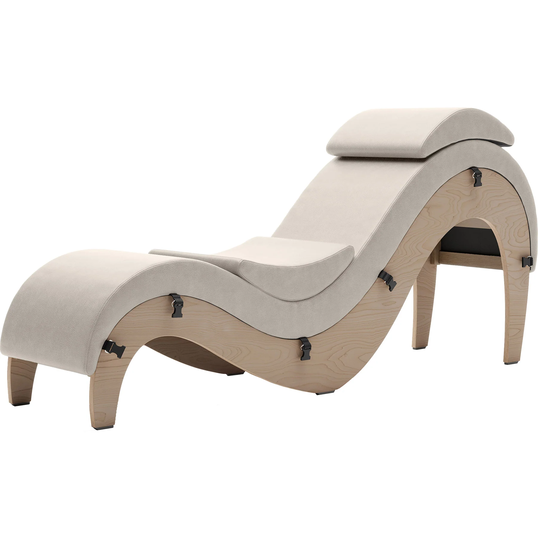 Liberator Supervio Luxury Chaise With Cuff Kit Restraints - Wood & SynLeather™ - Image 33