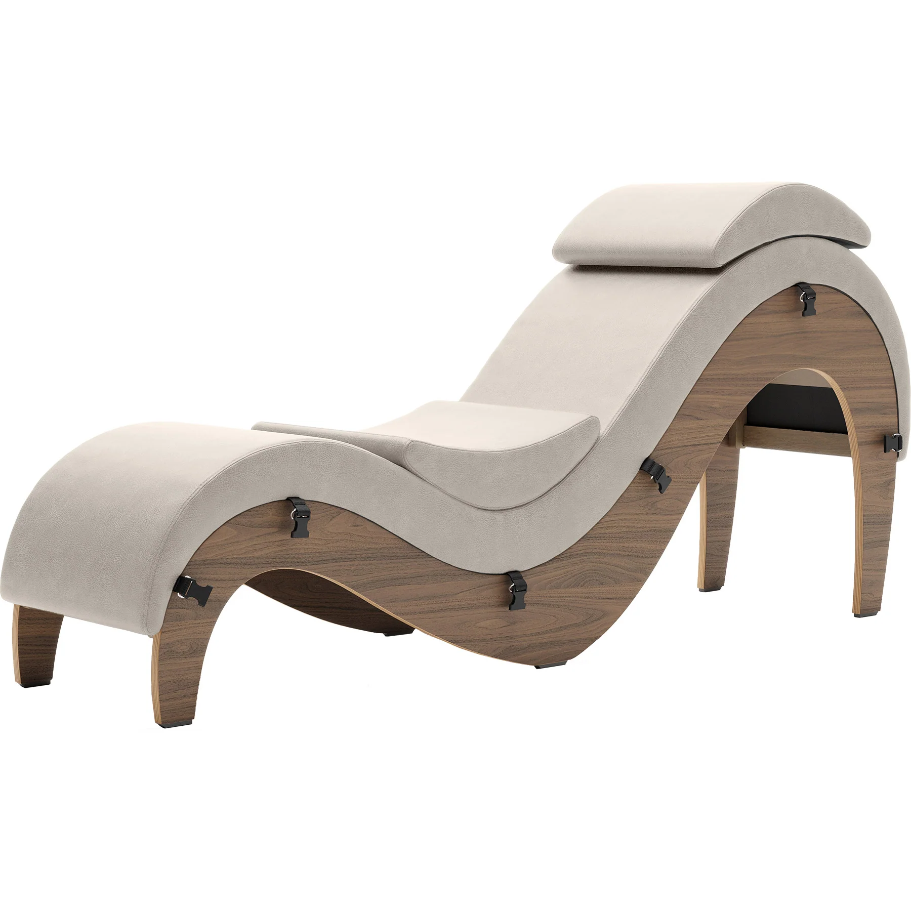 Liberator Supervio Luxury Chaise With Cuff Kit Restraints - Wood & SynLeather™ - Image 35