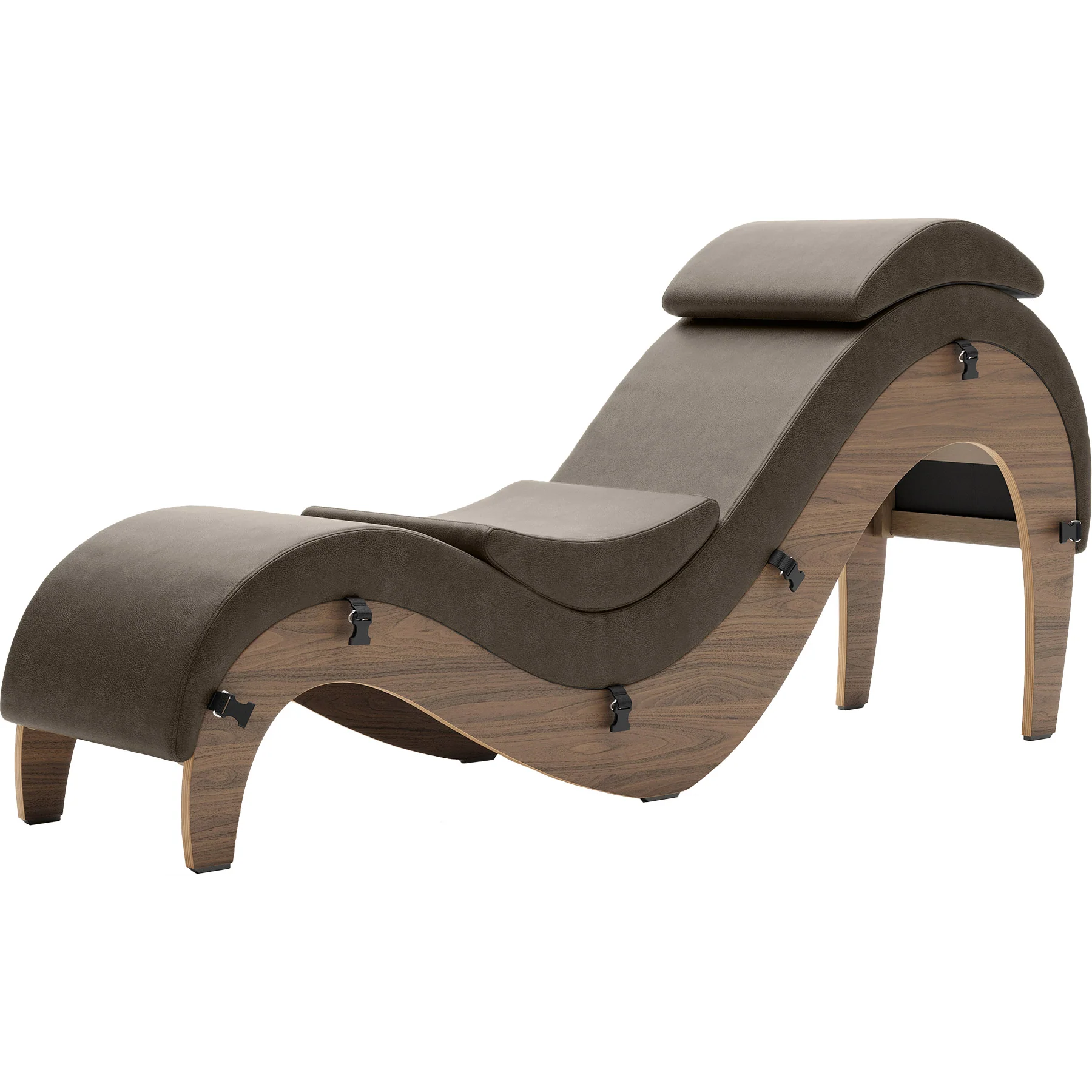 Liberator Supervio Luxury Chaise With Cuff Kit Restraints - Wood & SynLeather™ - Image 40