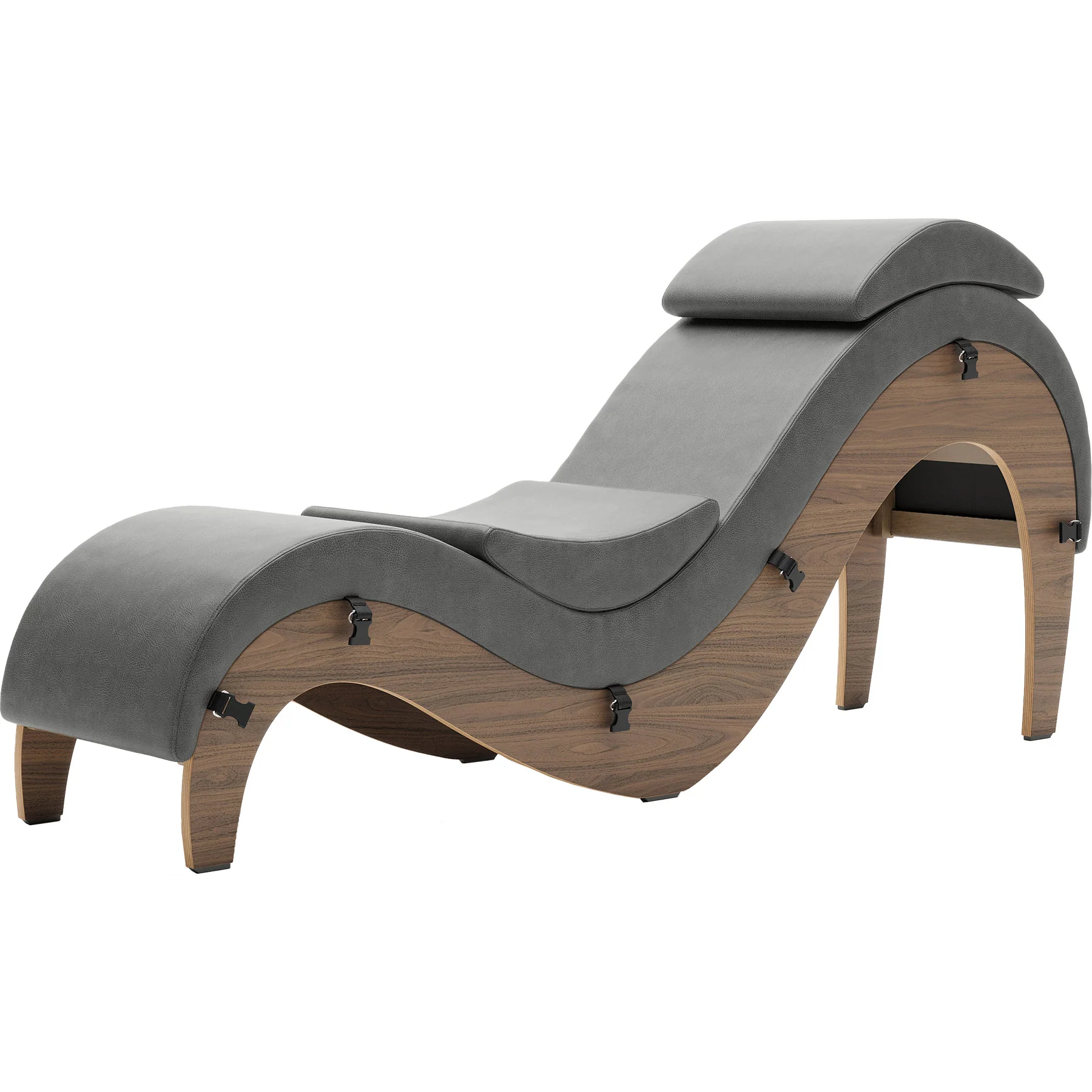 Liberator Supervio Luxury Chaise With Cuff Kit Restraints - Wood & SynLeather™ - Image 60