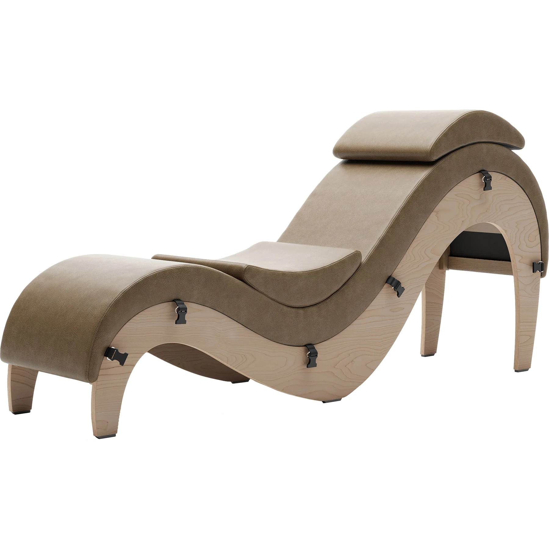 Liberator Supervio Luxury Chaise With Cuff Kit Restraints - Wood & SynLeather™ - Image 63