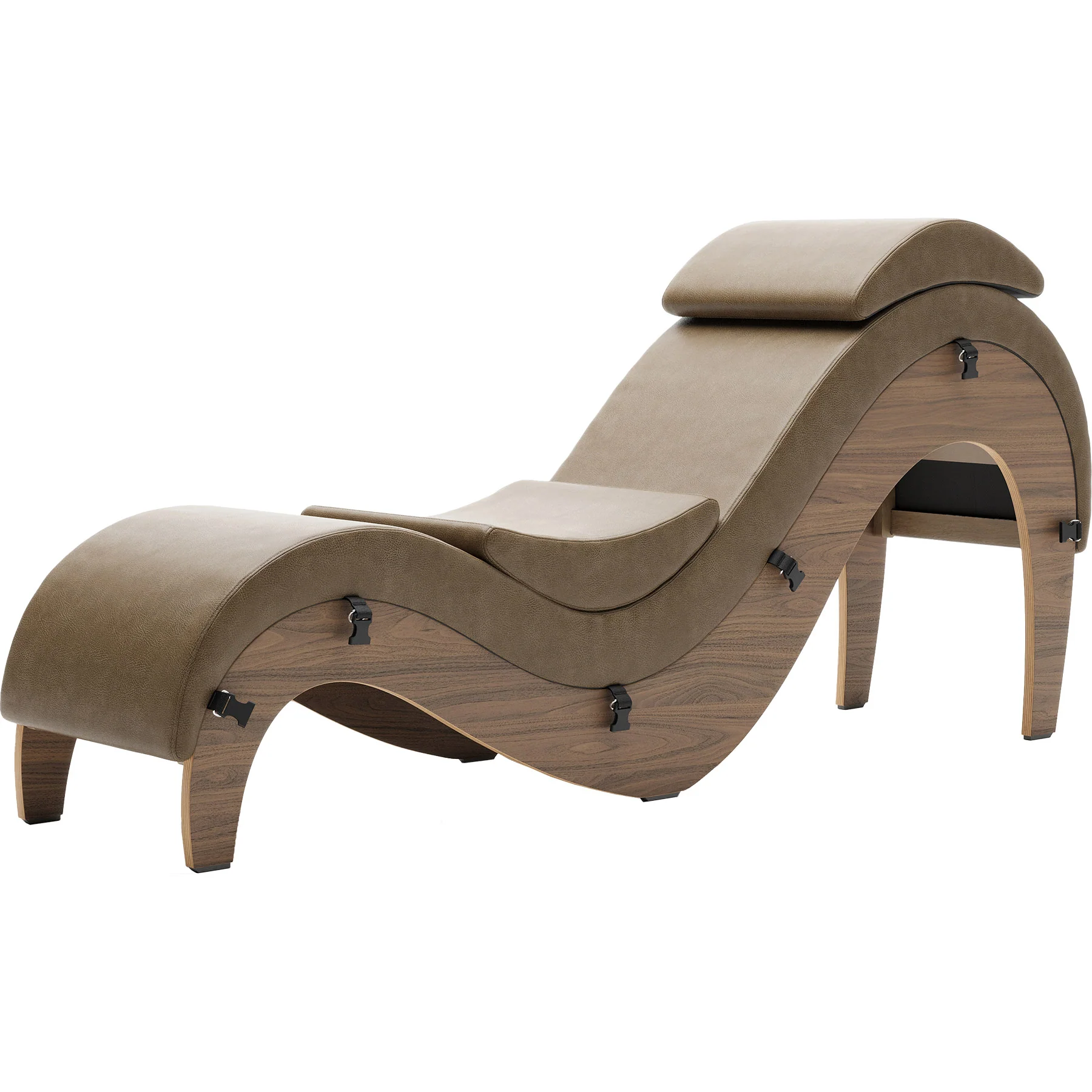 Liberator Supervio Luxury Chaise With Cuff Kit Restraints - Wood & SynLeather™ - Image 65