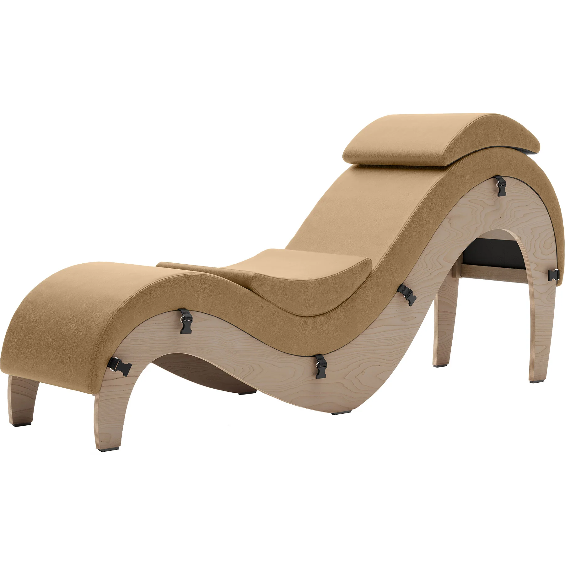 Liberator Supervio Luxury Chaise With Cuff Kit Restraints - Wood & SynLeather™ - Image 68