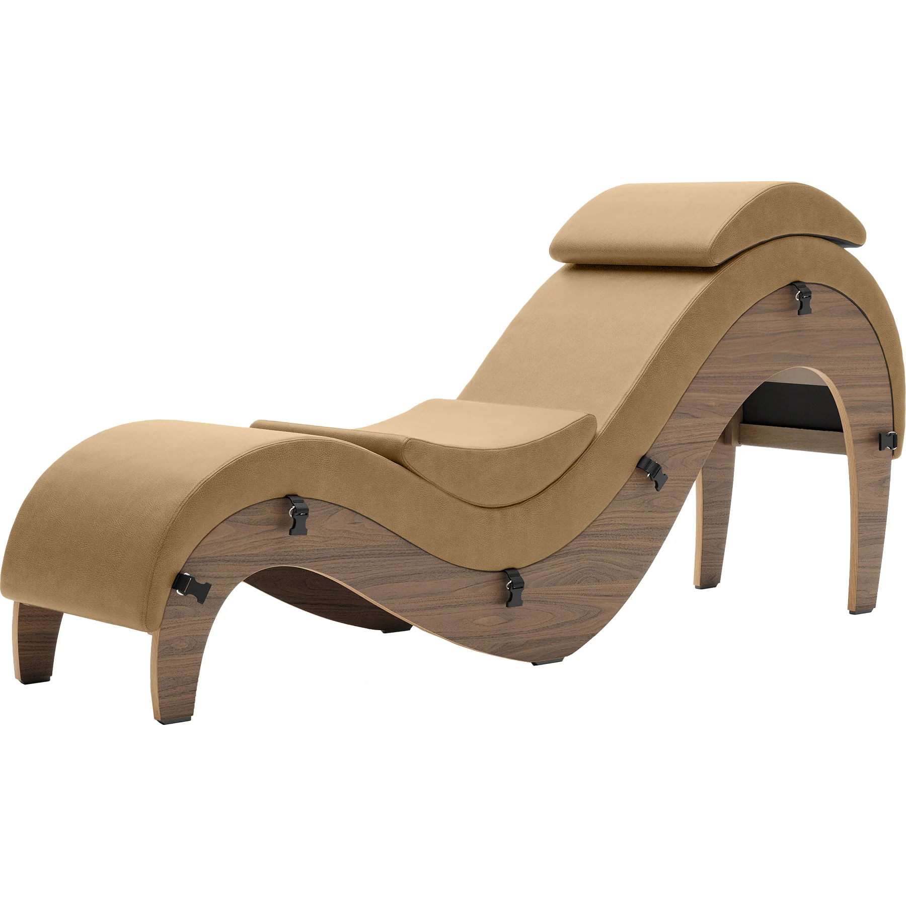 Liberator Supervio Luxury Chaise With Cuff Kit Restraints - Wood & SynLeather™ - Image 70