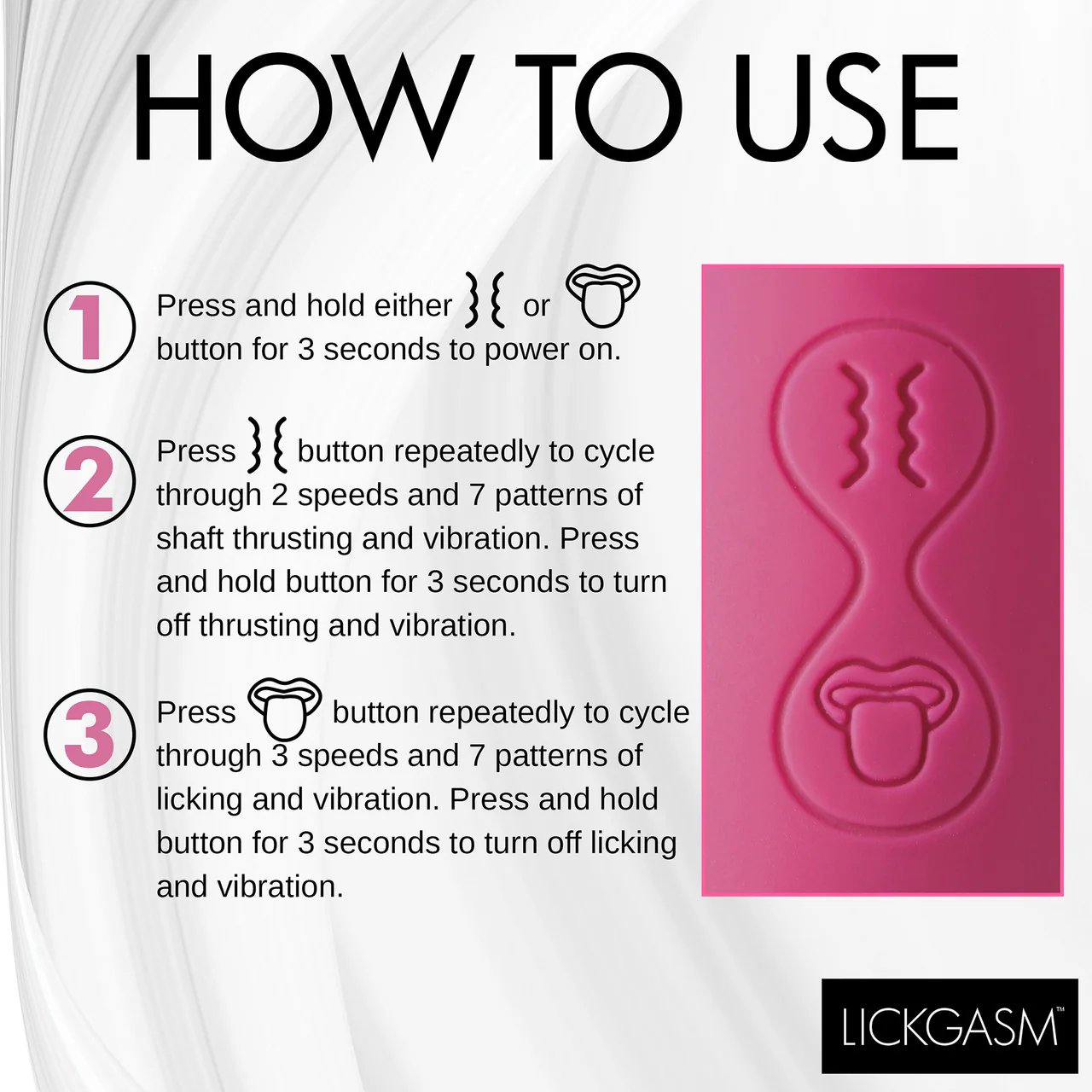 Lickgasm Tease & Please Rechargeable Silicone Thrusting & Licking Dual Stimulation Vibrator - Pink - Image 15