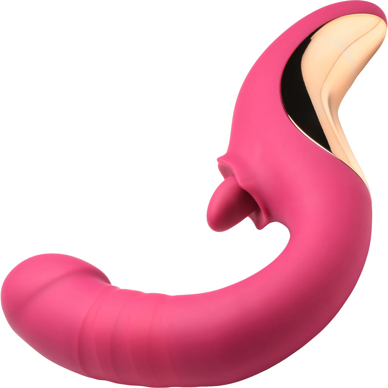 Lickgasm Tease & Please Rechargeable Silicone Thrusting & Licking Dual Stimulation Vibrator - Pink - Image 7