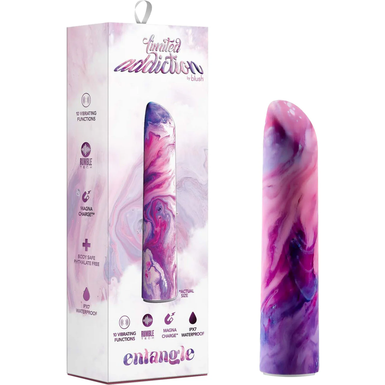 Limited Addiction Entangle Rechargeable Waterproof Power Vibe By Blush - Lilac - Image 7