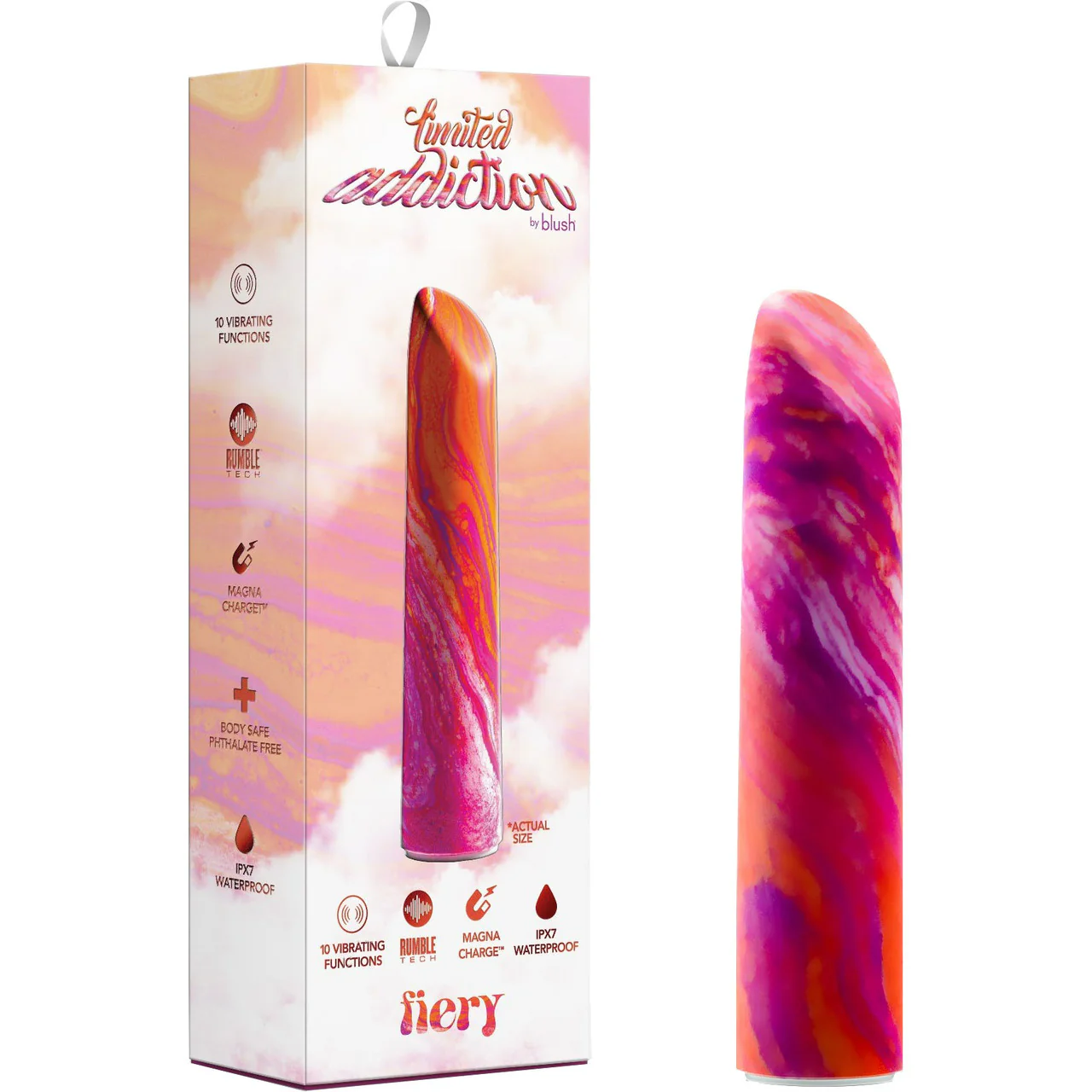 Limited Addiction Fiery Rechargeable Waterproof Power Vibe By Blush - Coral - Image 7