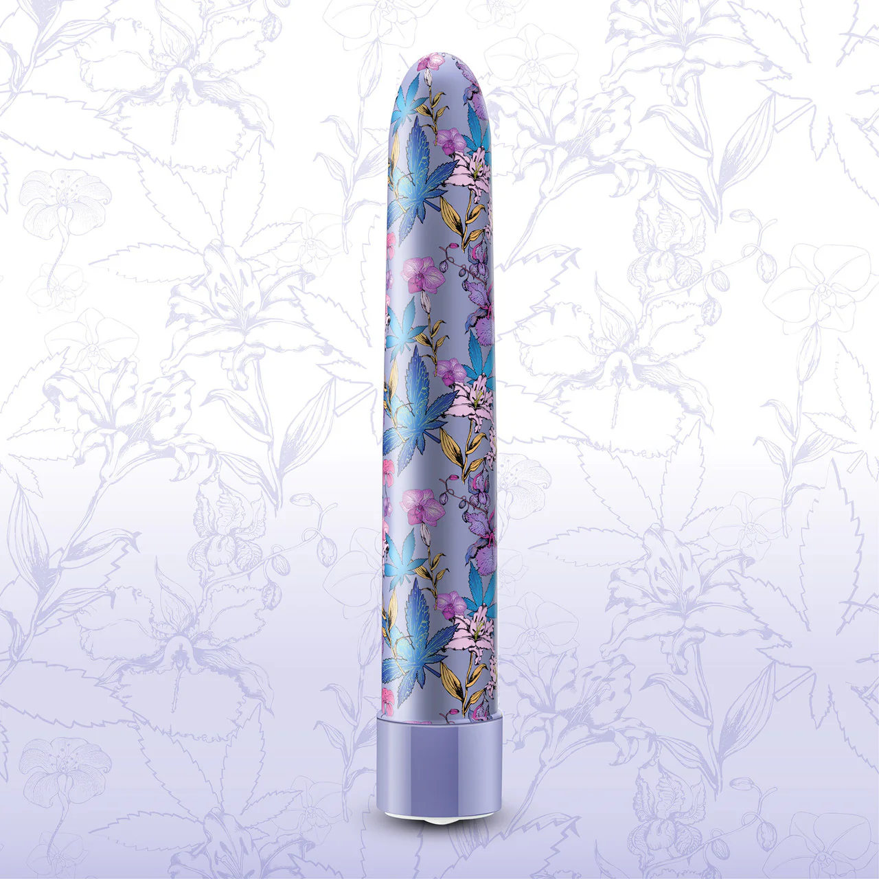 Limited Addiction Floradelic Rechargeable Waterproof Slimline Vibrator By Blush - Purple - Image 5