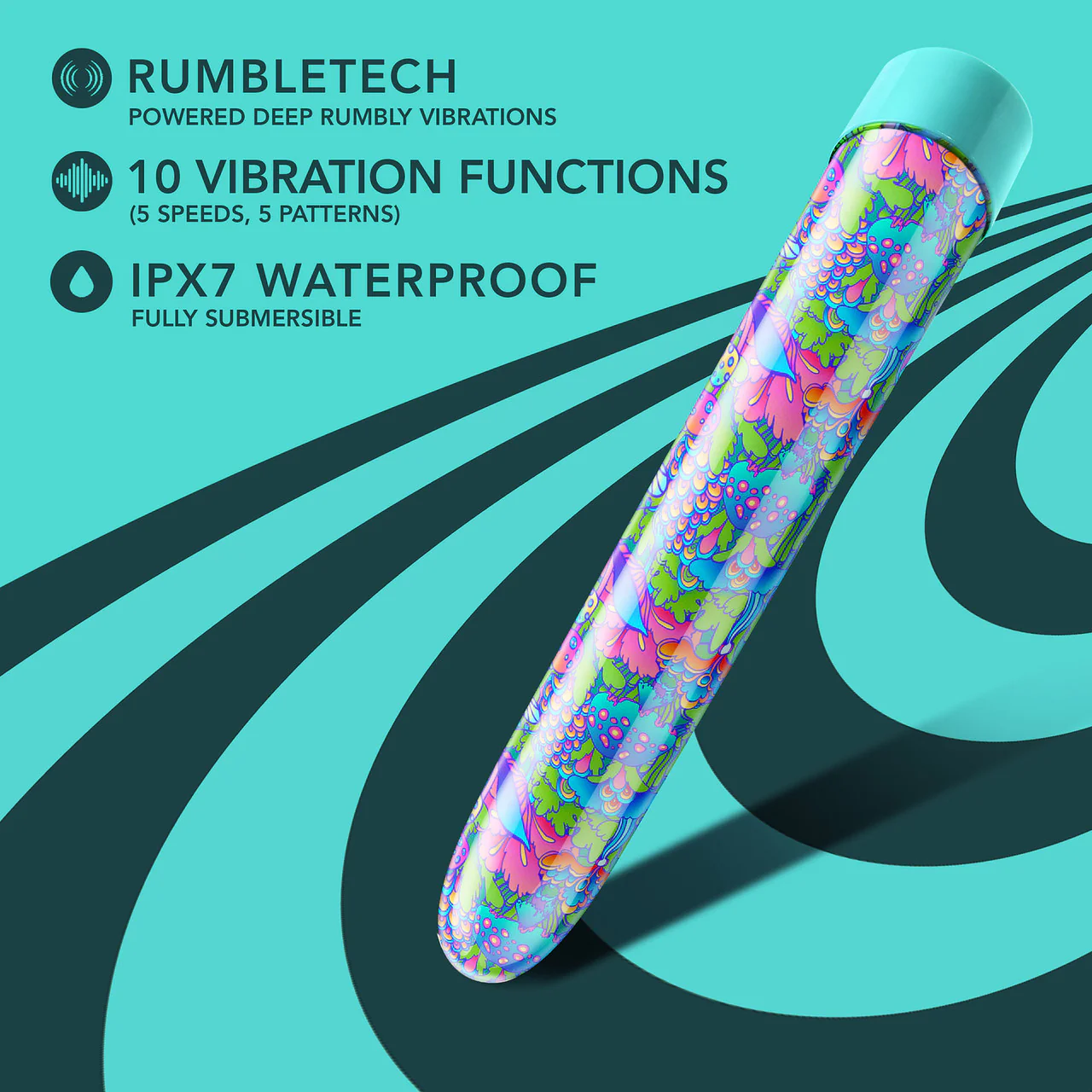 Limited Addiction Utopia Rechargeable Waterproof Slimline Vibrator By Blush - Aqua - Image 8
