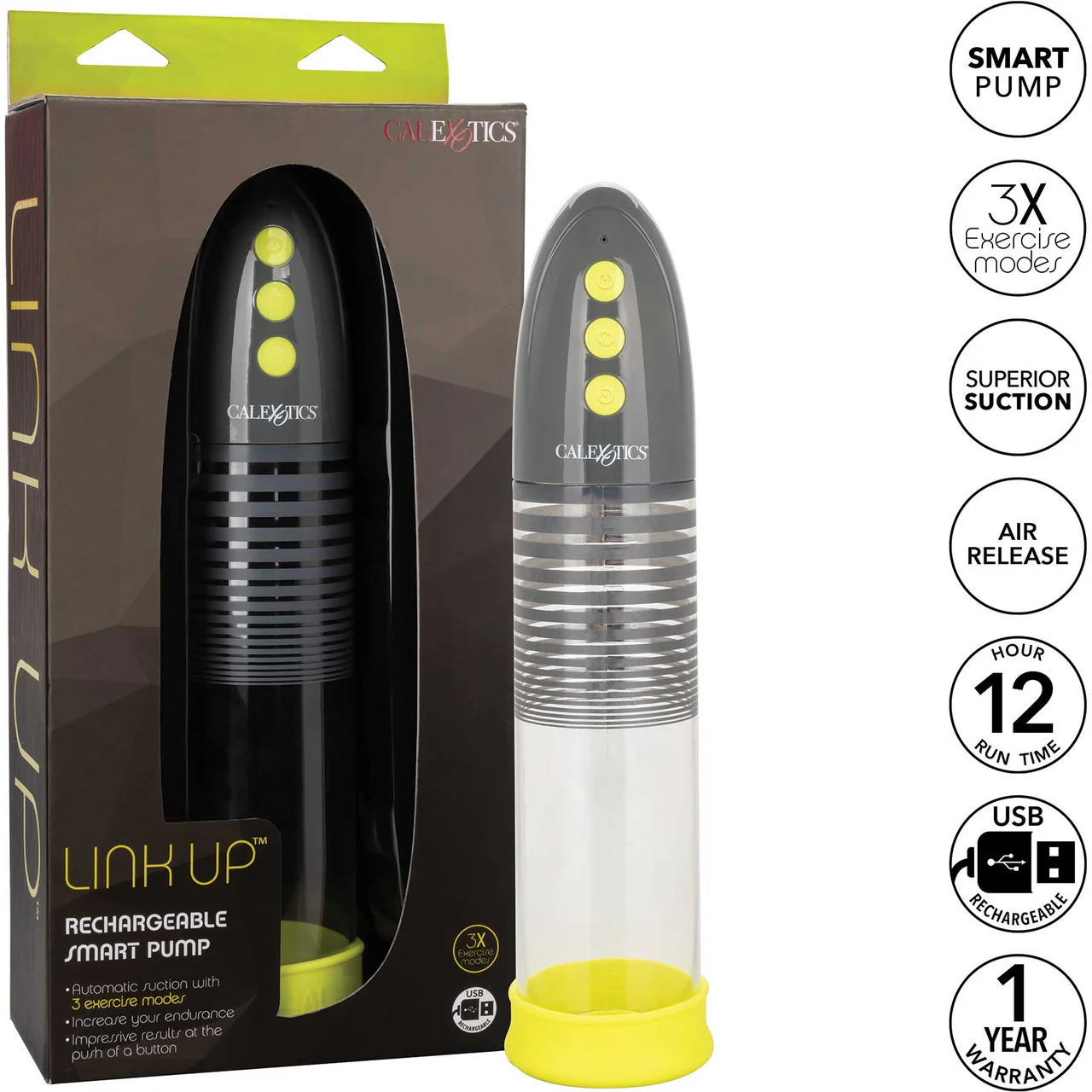 Link Up Rechargeable Smart Penis Pump By CalExotics - Image 11