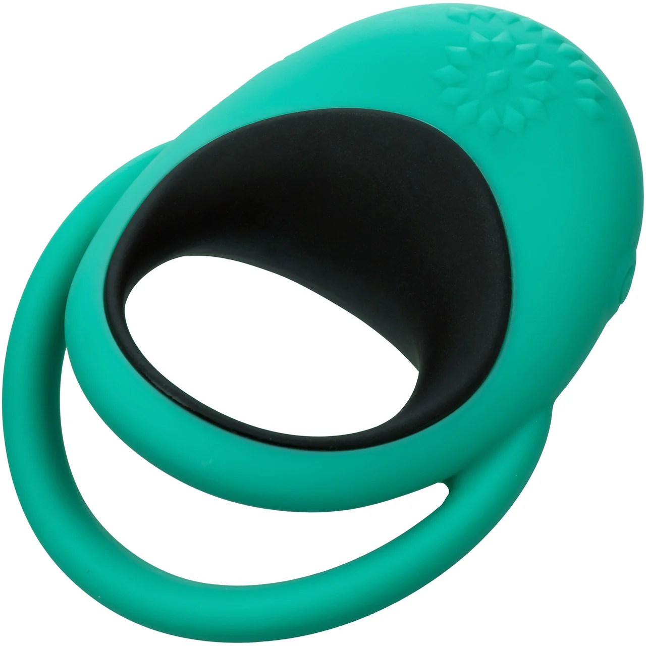 Link Up Remote Alpha Silicone Rechargeable Vibrating Dual Ring Cock Ring With Remote By CalExotics - Image 3