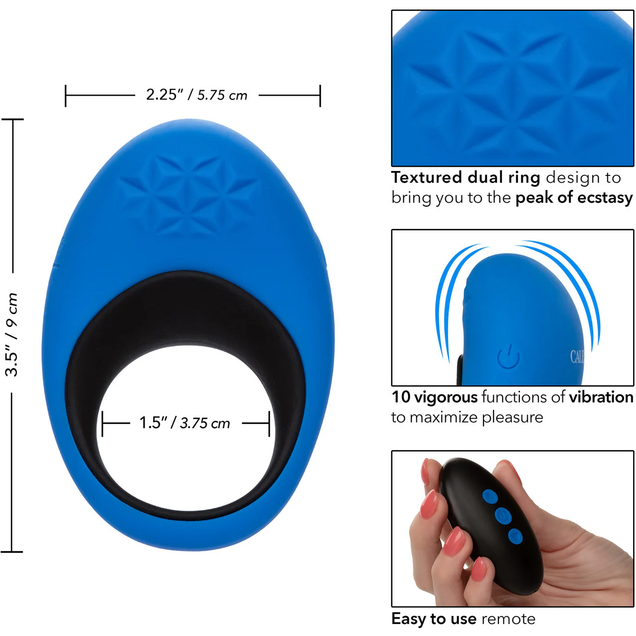 Link Up Remote Max Silicone Rechargeable Vibrating Cock Ring With Remote By CalExotics - Image 10