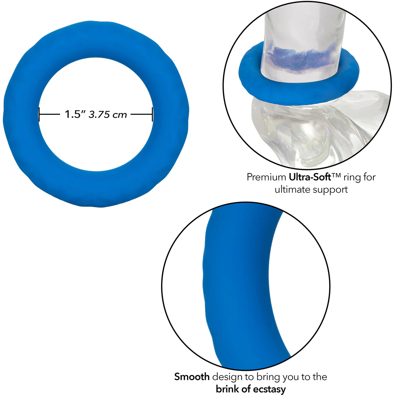 Link Up Ultra-Soft Max Silicone Cock Ring By CalExotics - Blue - Image 5