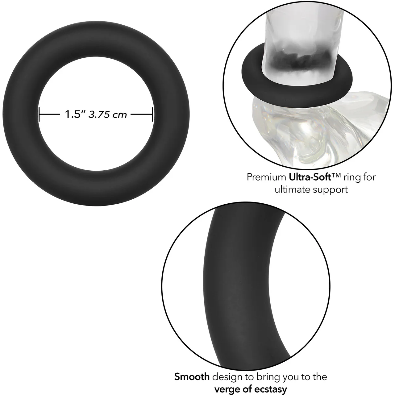 Link Up Ultra-Soft Verge Silicone Cock Ring By CalExotics - Black - Image 5