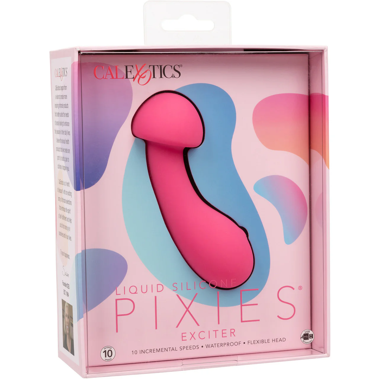 Liquid Silicone Pixies Exciter Rechargeable Waterproof Vibrator By CalExotics - Pink - Image 13