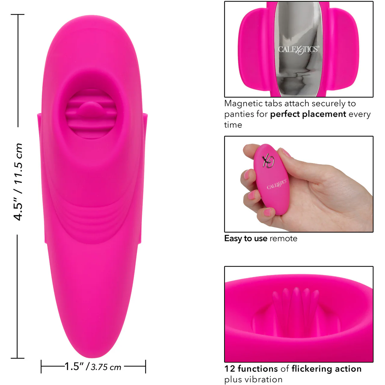 Lock-N-Play Remote Flicker Rechargeable Silicone Panty Teaser With Remote By CalExotics - Pink - Image 14