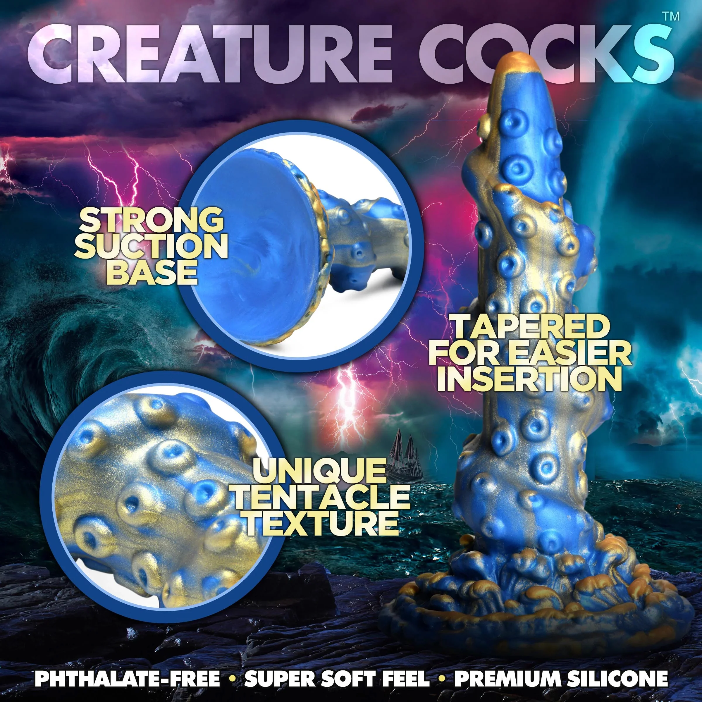 Lord Kraken 8.3" Silicone Suction Cup Dildo By Creature Cocks - Image 2