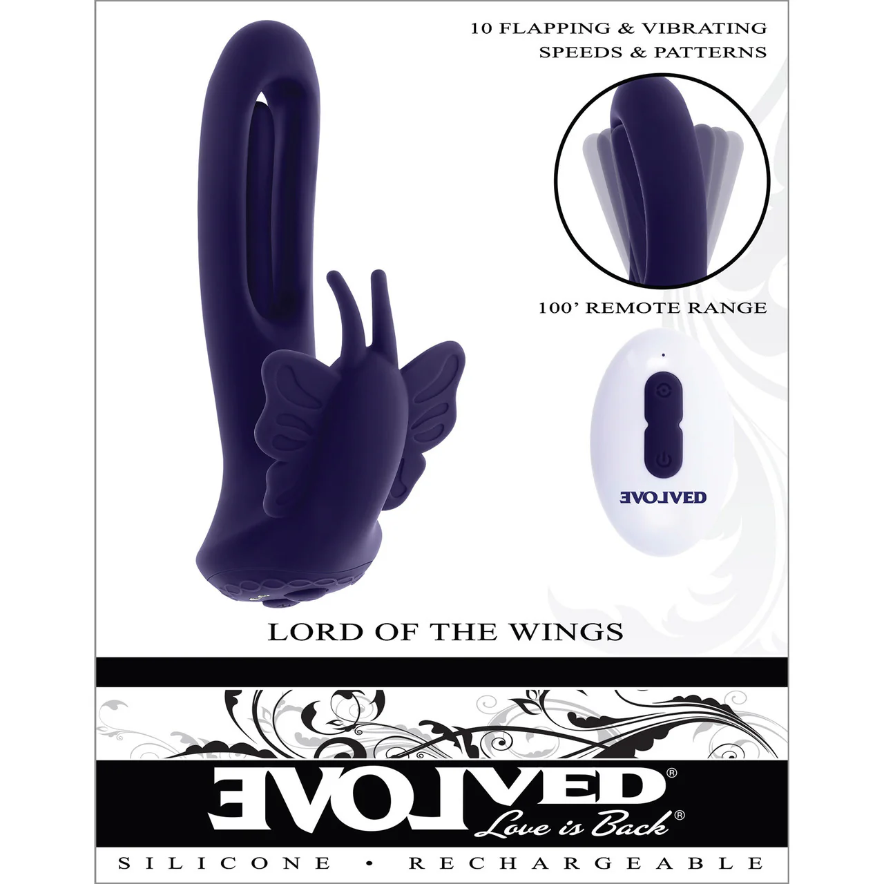 Lord Of The Wings Dual Stimulation Vibrator With Flapping Shaft & Remote By Evolved Novelties - Image 11
