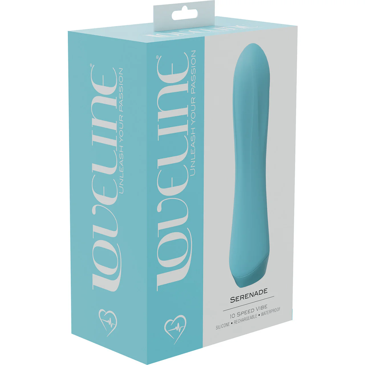 Loveline Serenade 10 Function Rechargeable Waterproof Silicone Vibrator - Blue - Image 3