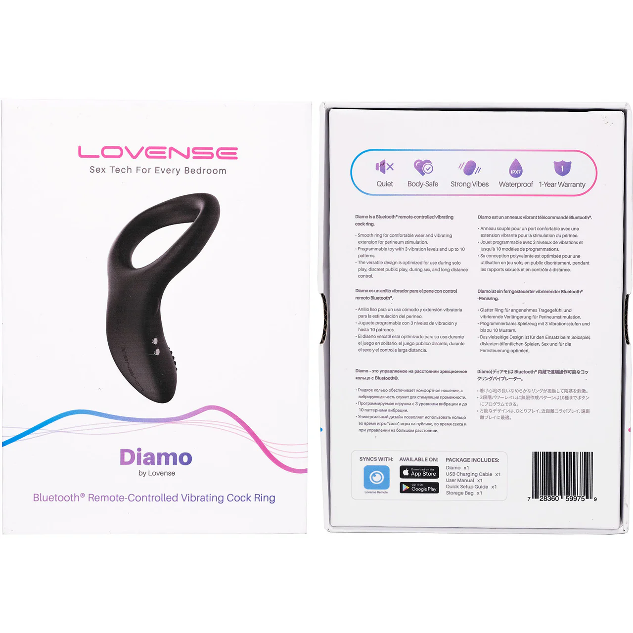 Lovense Diamo Silicone Waterproof Rechargeable App Compatible Vibrating Cock Ring - Image 4