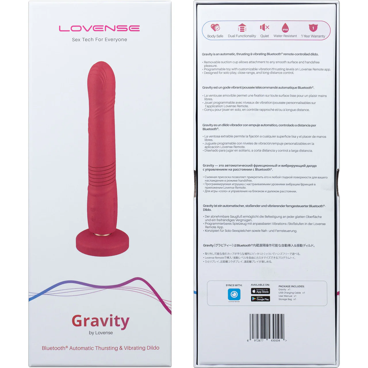 Lovense Gravity App Enabled Silicone Waterproof Rechargeable Thrusting & Vibrating Dildo - Image 17