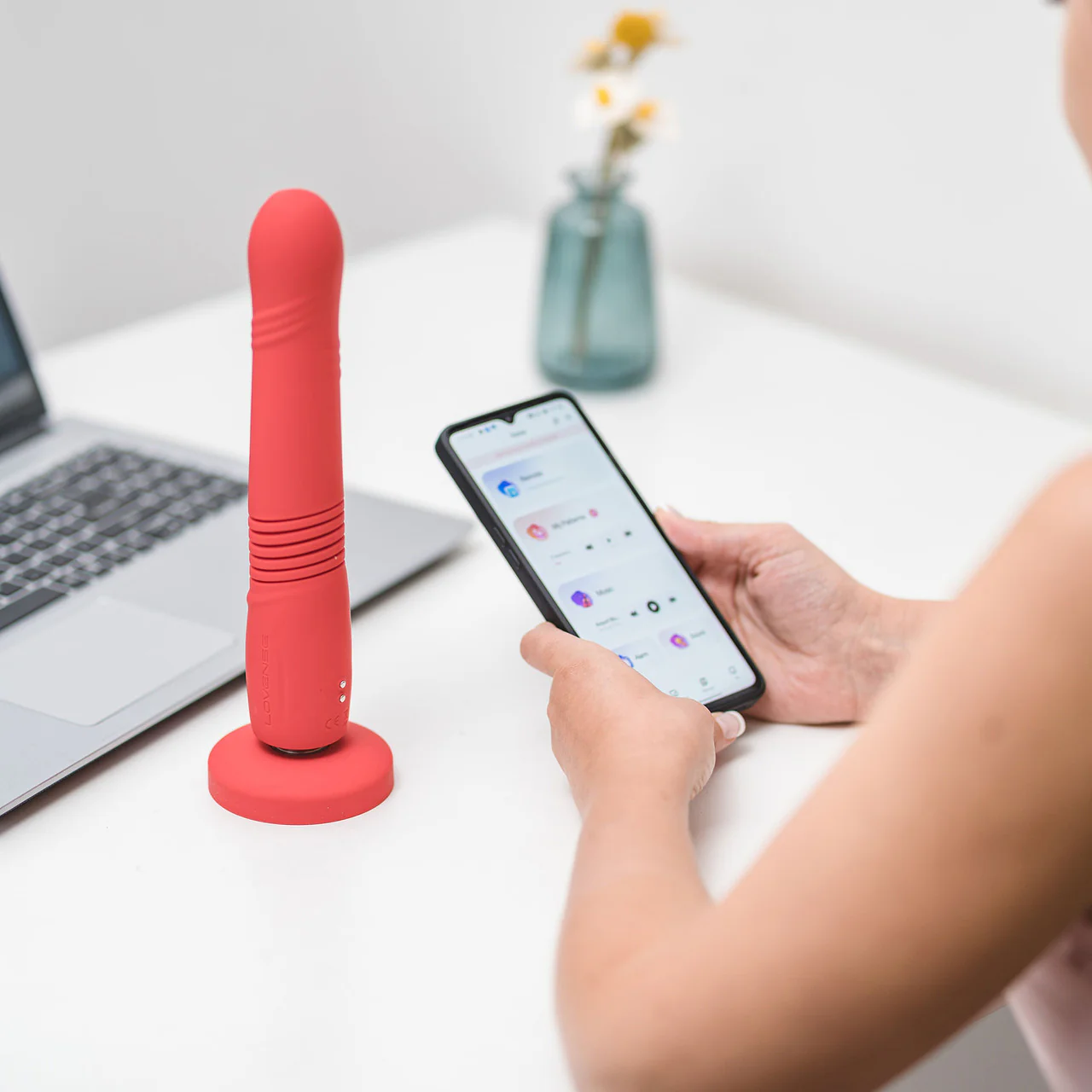 Lovense Gravity App Enabled Silicone Waterproof Rechargeable Thrusting & Vibrating Dildo - Image 8