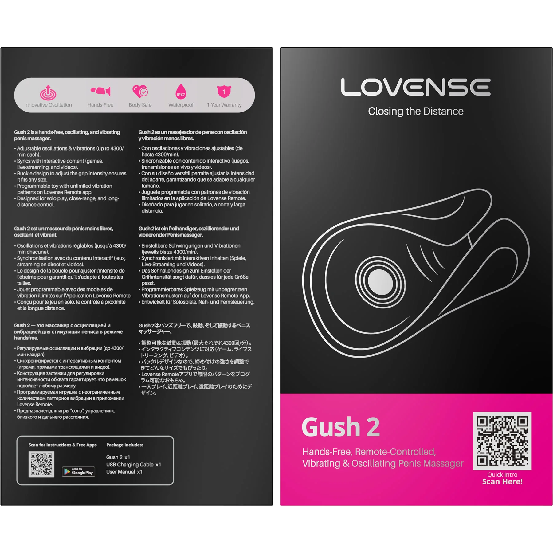 Lovense Gush 2 Bluetooth® App Controlled Penis Vibrator & Oscillator - Image 13