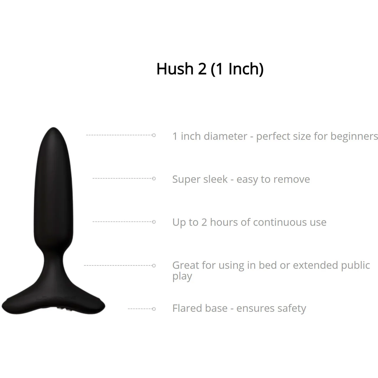Lovense Hush 2 Extra Small App Enabled Silicone Waterproof Rechargeable Vibrating Butt Plug - Image 5