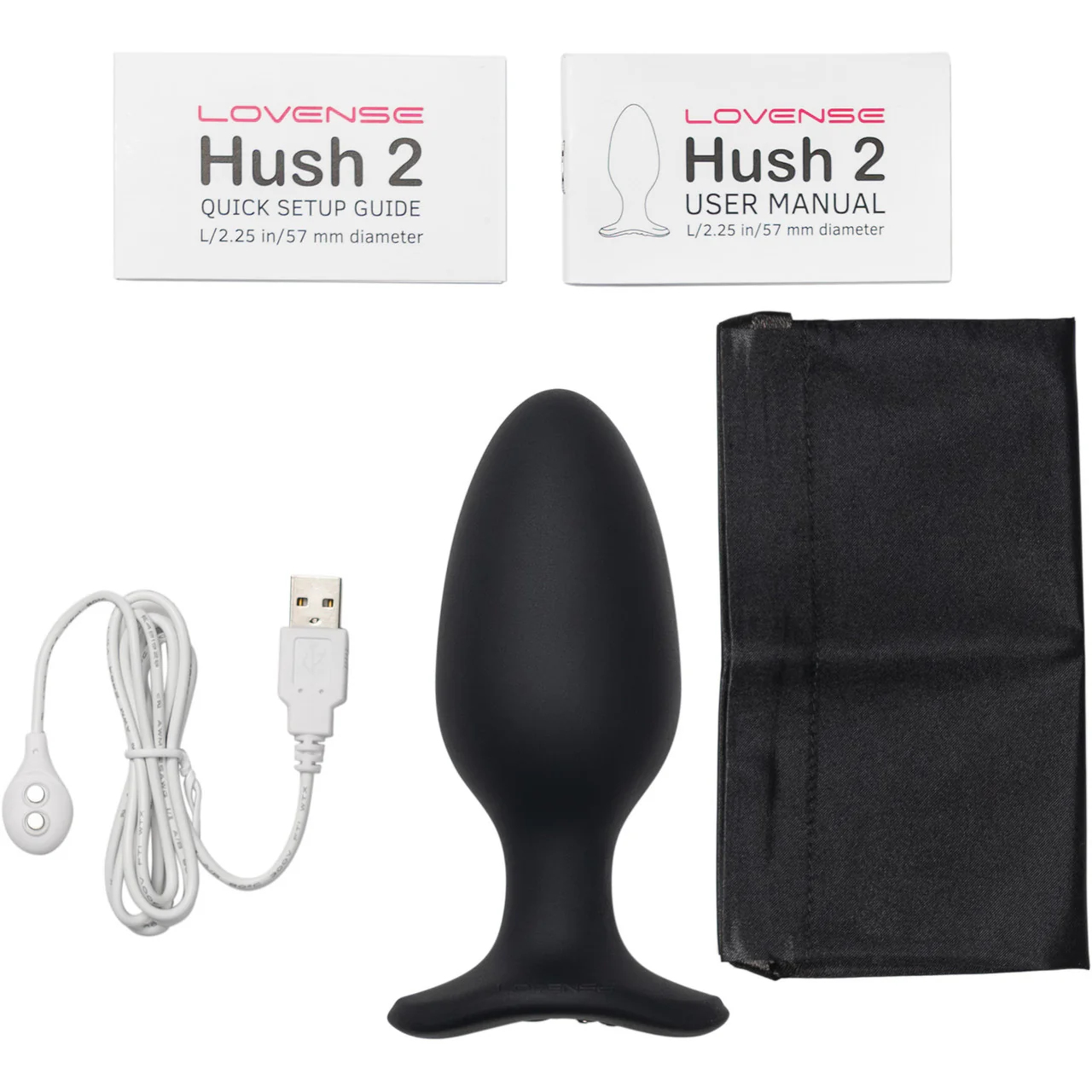 Lovense Hush 2 Large App Enabled Silicone Waterproof Rechargeable Vibrating Butt Plug - Image 4