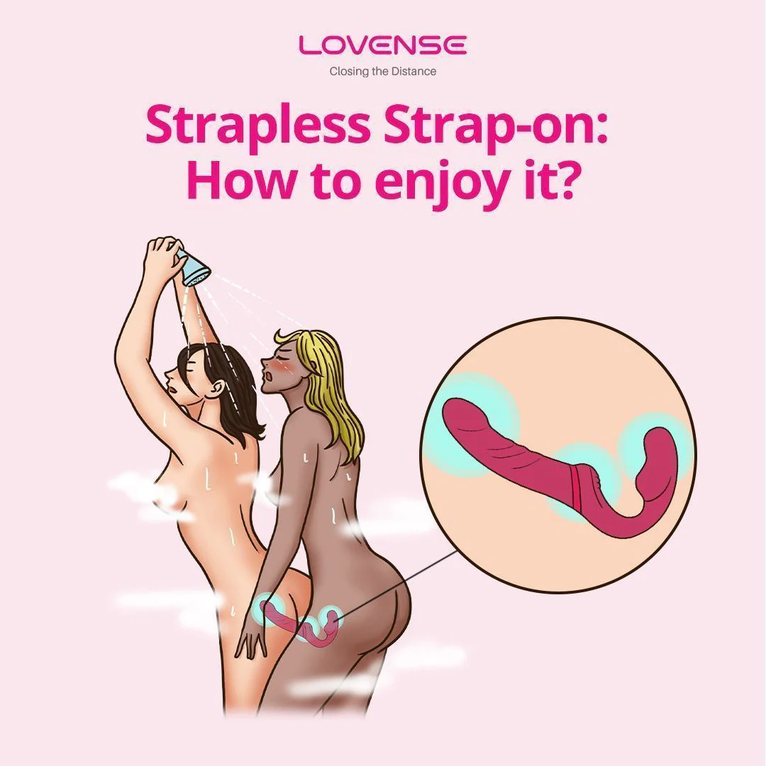 Lovense Lapis App Enabled Silicone Waterproof Rechargeable Double-Ended Vibrating Strapless Strap-On - Image 10
