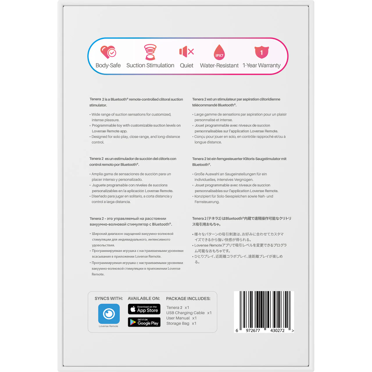 Lovense Tenera 2 Rechargeable Waterproof Silicone App Enabled Pressure Wave Clitoral Stimulator - Image 20