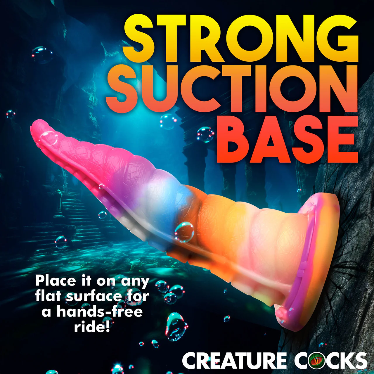 Luminoctopus 7.25" Glow In The Dark Tentacle Silicone Suction Cup Dildo By Creature Cocks - Image 13