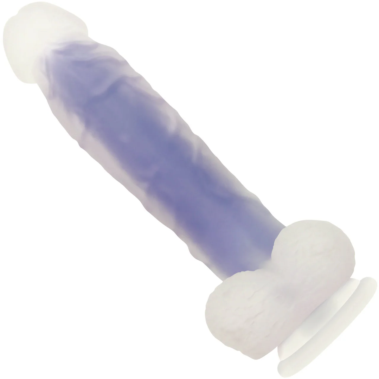 Luminous Glow-In-The-Dark 8" Silicone Dildo With Balls By Evolved Novelties - Purple - Image 5
