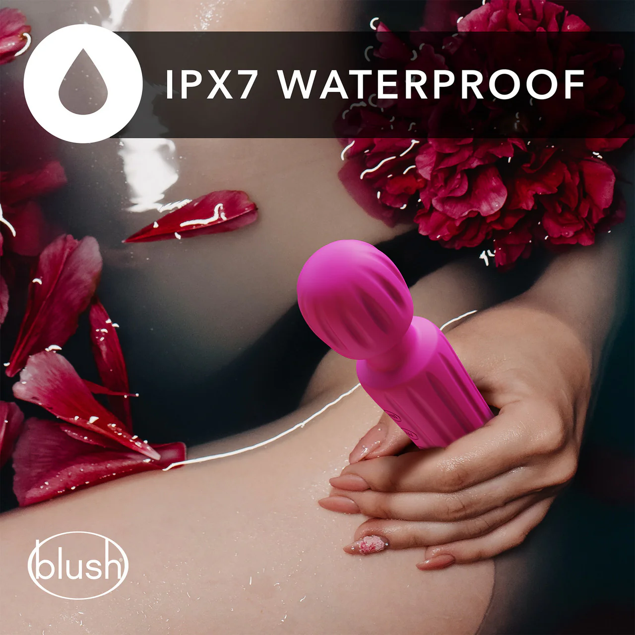 Lush Allana Rechargeable Silicone Wand Style Vibrator By Blush - Magenta - Image 11