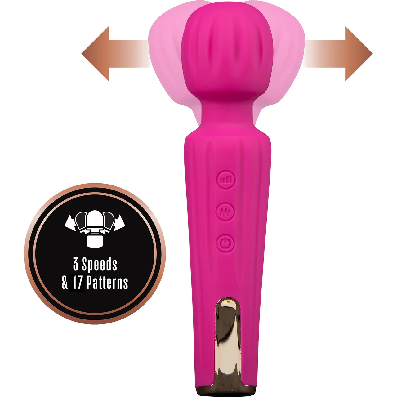 Lush Allana Rechargeable Silicone Wand Style Vibrator By Blush - Magenta - Image 6