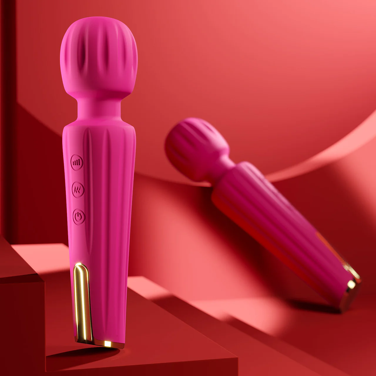 Lush Allana Rechargeable Silicone Wand Style Vibrator By Blush - Magenta - Image 9