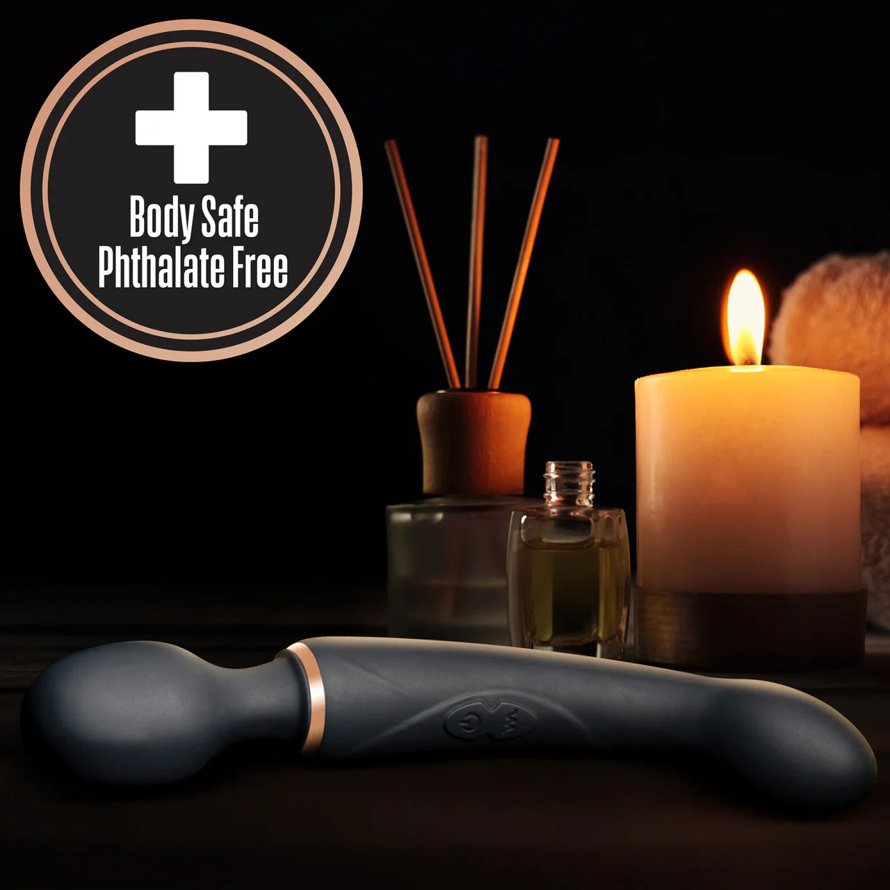 Lush Gia Rechargeable Silicone Dual Use Wand Style Vibrator By Blush - Black - Image 6