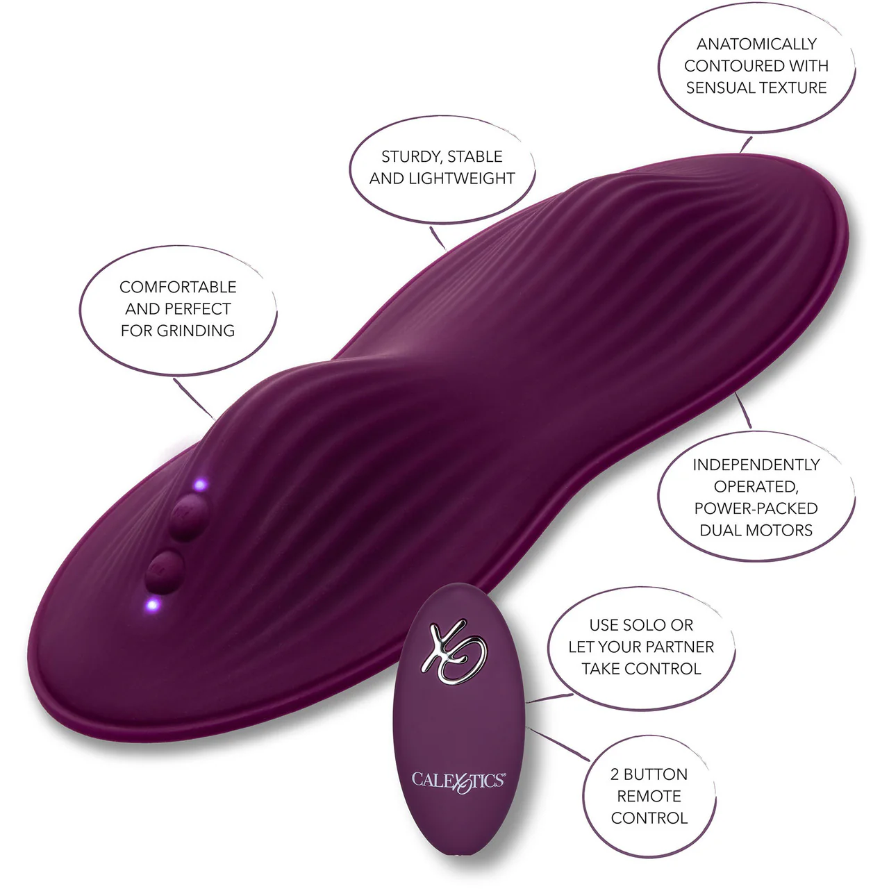 Lust Dual Rider Silicone Rechargeable Waterproof Grinding Vibrator With Remote By CalExotics - Image 13