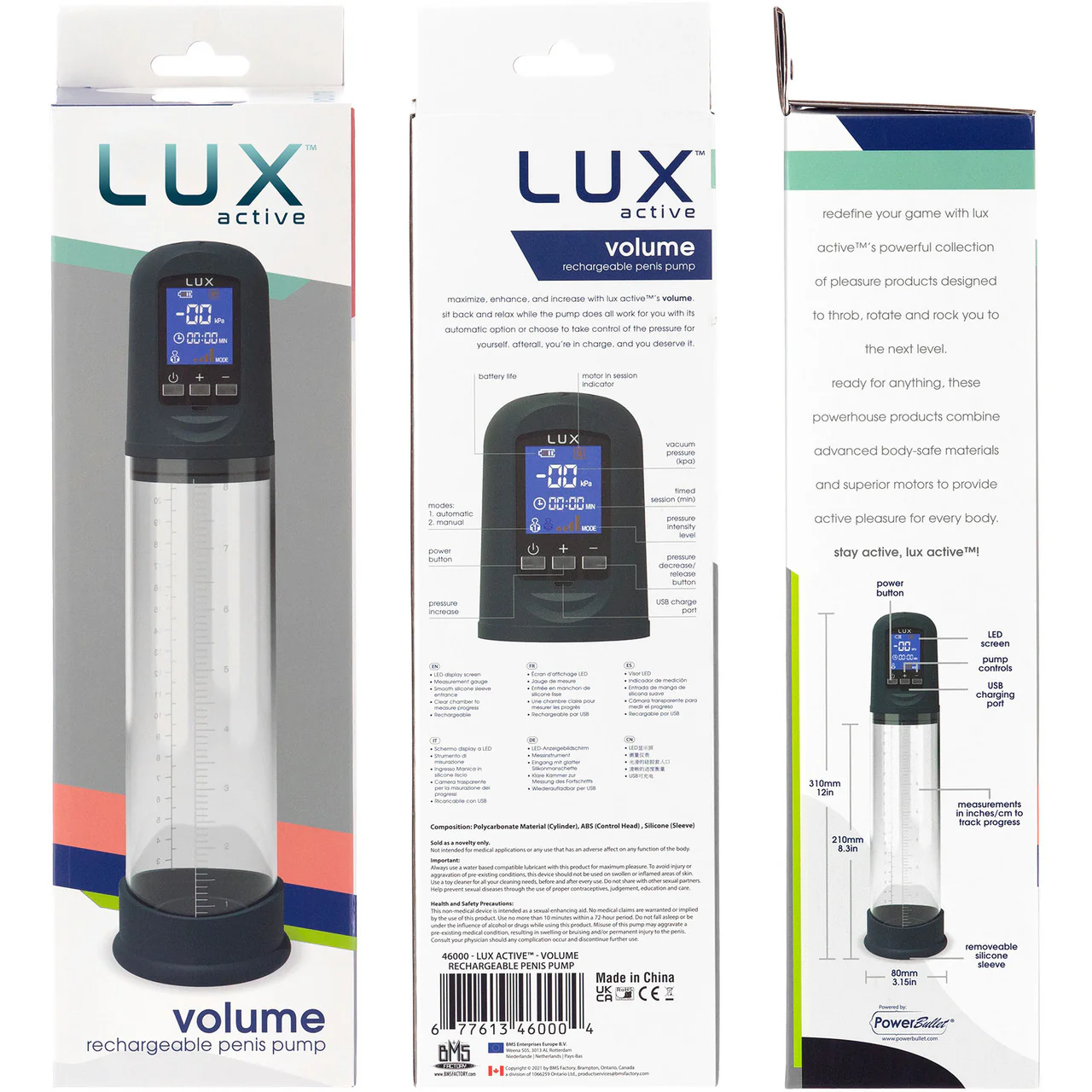 Lux Active Volume LCD Rechargeable Automatic Penis Pump - Image 6