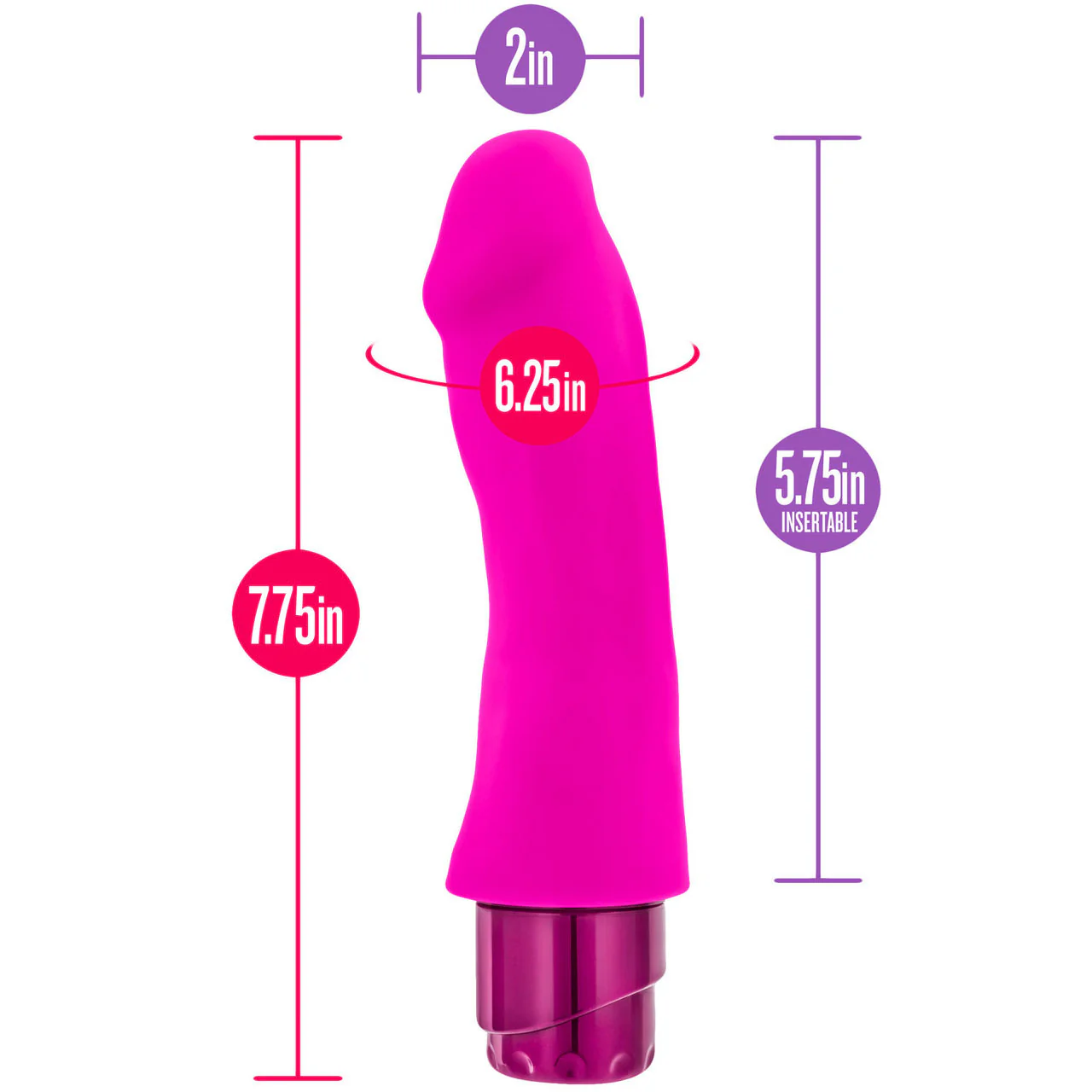 Luxe Marco Silicone Vibrating Dildo by Blush Novelties - Pink - Image 6