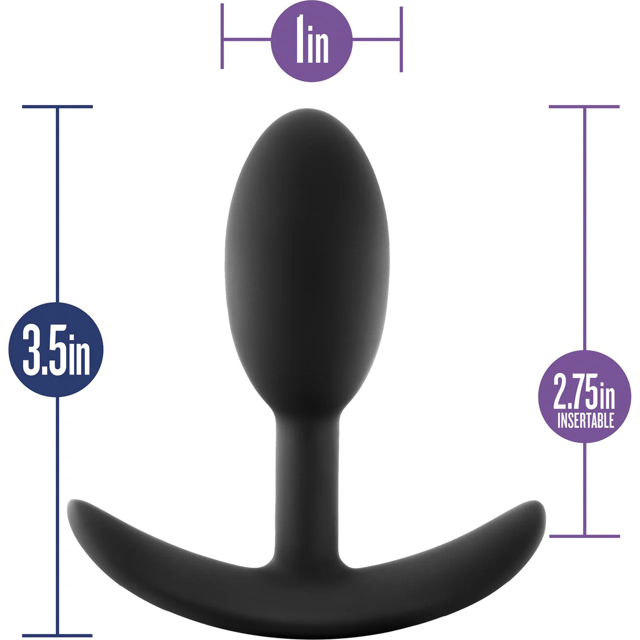 Luxe Wearable Silicone Vibra Slim Butt Plug by Blush - Small, Black - Image 5