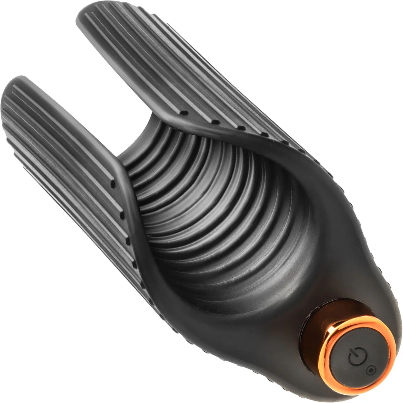 M Elite Platinum Wrapt Vibrating Rechargeable Silicone Penis Masturbator By Blush - Black - Image 3