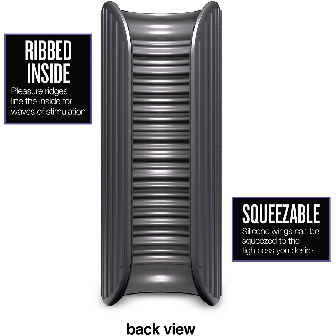 M Elite Platinum Wrapt Vibrating Rechargeable Silicone Penis Masturbator By Blush - Black - Image 6