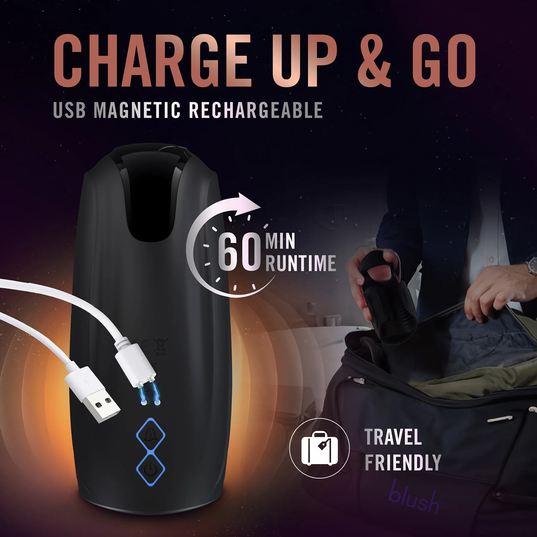 M For Men Lickety Split Rechargeable Vibrating Penis Head Stimulator By Blush - Image 5