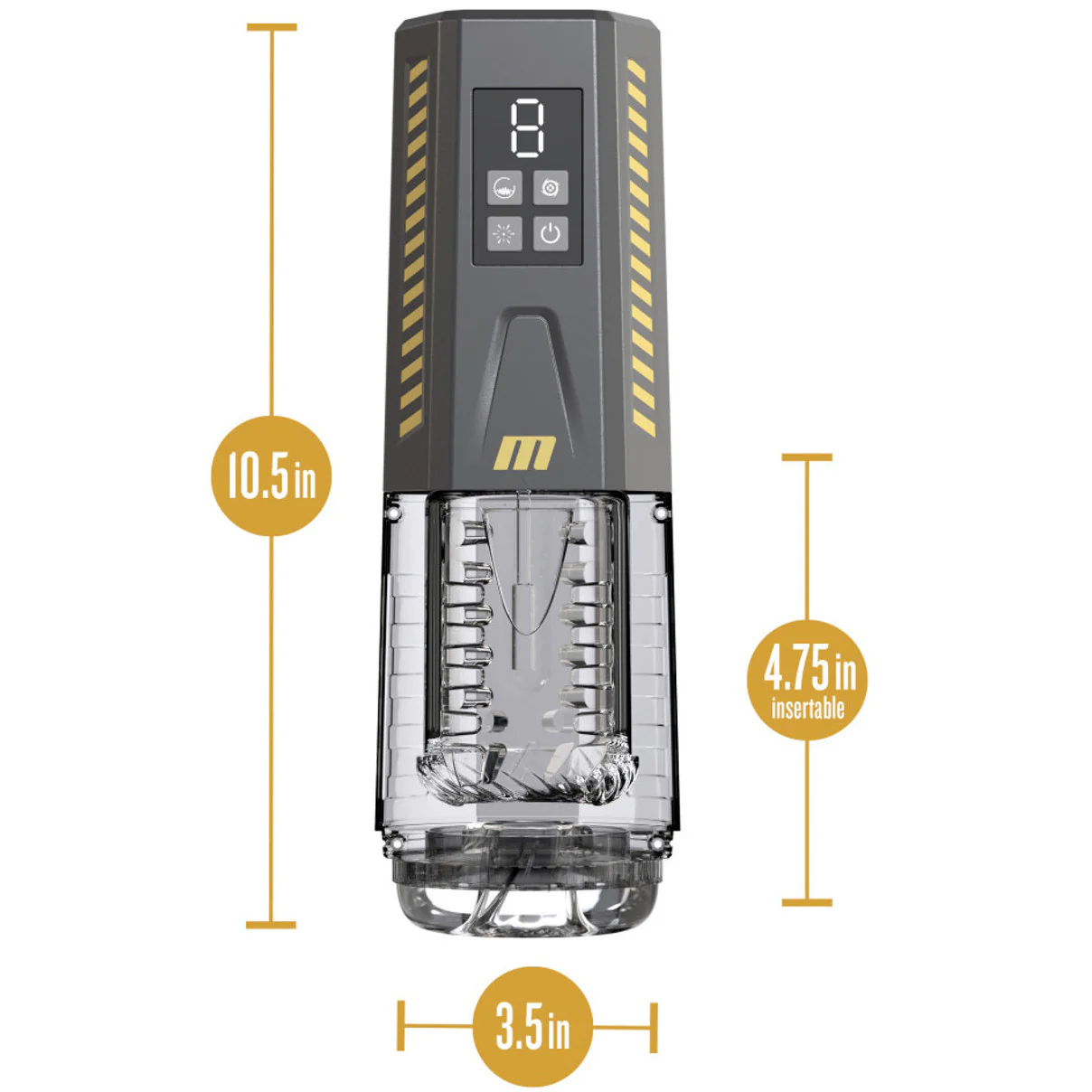 M For Men SpinMaster Pro Rechargeable Vibrating & Rotating Penis Masturbator With Digital Display - Image 8