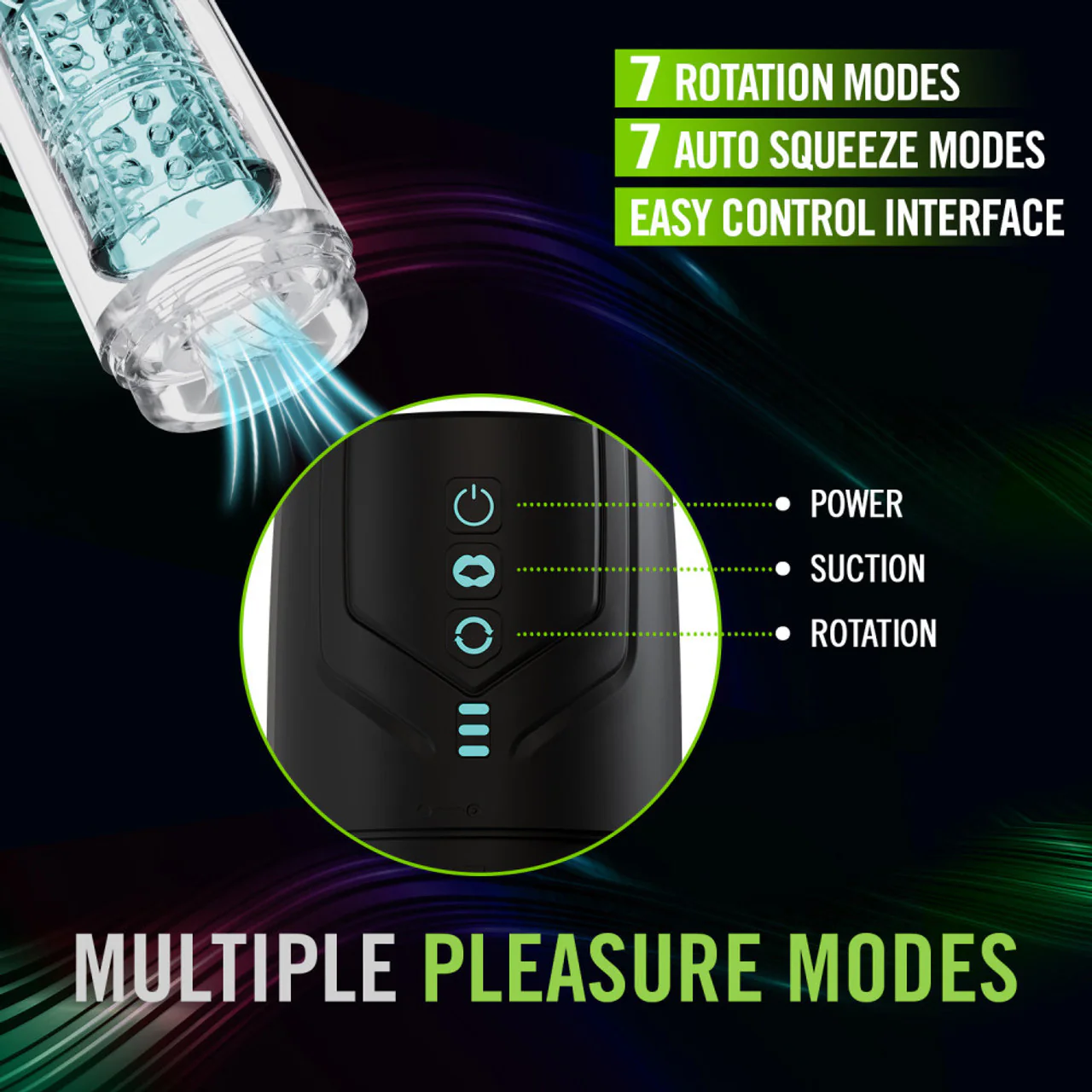 M For Men Whirlwind Pro Rechargeable Waterproof Rotating & Sucking Penis Masturbator - Image 7
